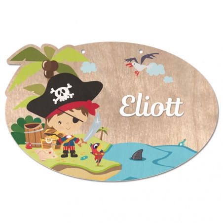 Plaque De Porte Chambre Enfant Pancarte Bois Personnalisable Pirate