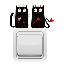 Sticker Chat pour Interrupteur - Mon Chat Adoré