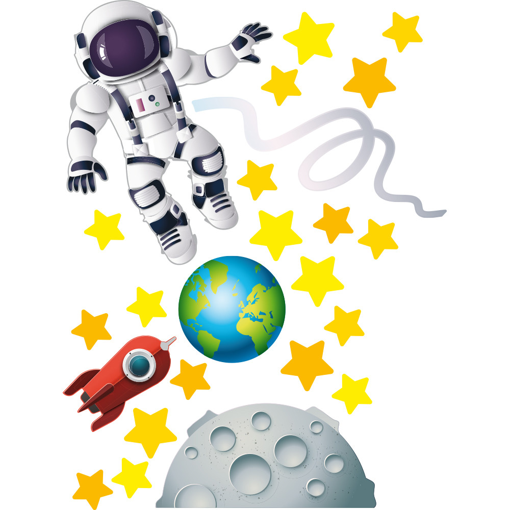 Stickers astronaute dans l'espace étoilé – Stickers STICKERS BÉBÉS Garçon -  Ambiance-sticker