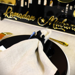 Rond de serviette noir table ramadan mubarak