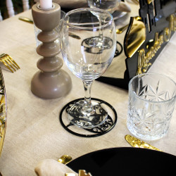 Dessous de verre noir islam décoration de table ramadan mubarak