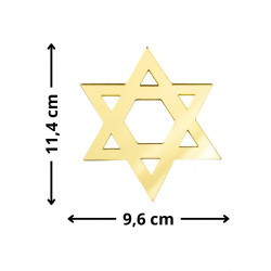Dimensions dessous de verre étoile de david plexi or