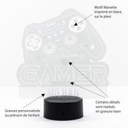 lampe veilleuse gamer personnalisable