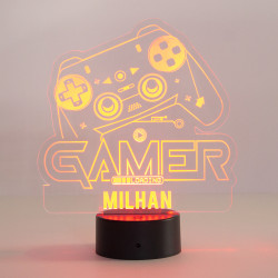 lampe veilleuse gaming jaune