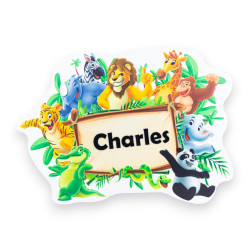 Tête de lit jungle animaux personnalisable