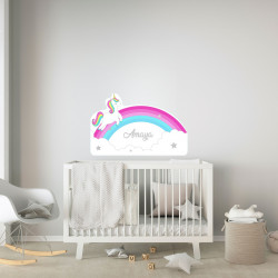 Décoration licorne plexi blanc et argent