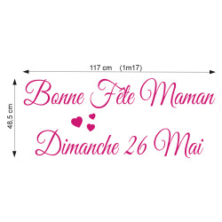 sticker lettrage adhésif bonne fête maman grand format