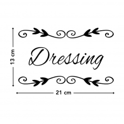 dimensions autocollant dressing noir