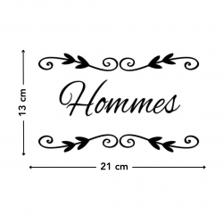 dimensions autocollant hommes noir