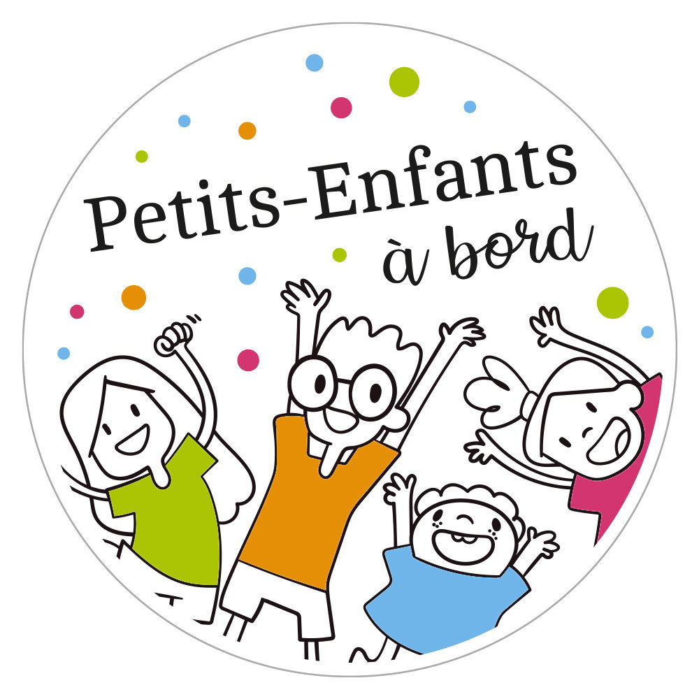 sticker petits-enfants joyeux à bord