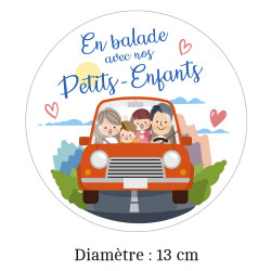 adhésif pour voiture en balade avec nos petits-enfants