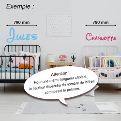 prénom enfant autocollant décoration chambre personnalisée