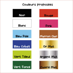 prénom personnalisé vinyle adhésif couleur