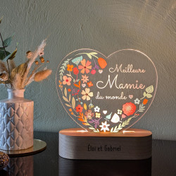 Lampe veilleuse Bonne Fête Mamie personnalisée