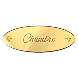 plaque chambre en miroir or