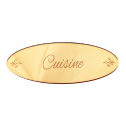 plaque cuisine en miroir or