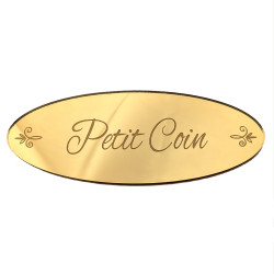 plaque petit coin en miroir or