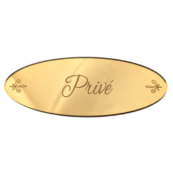 plaque privé en miroir or