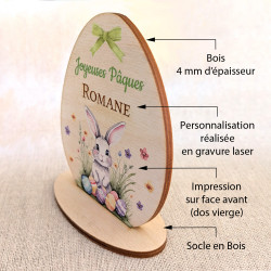 Oeuf de Pâques en Bois personnalisé