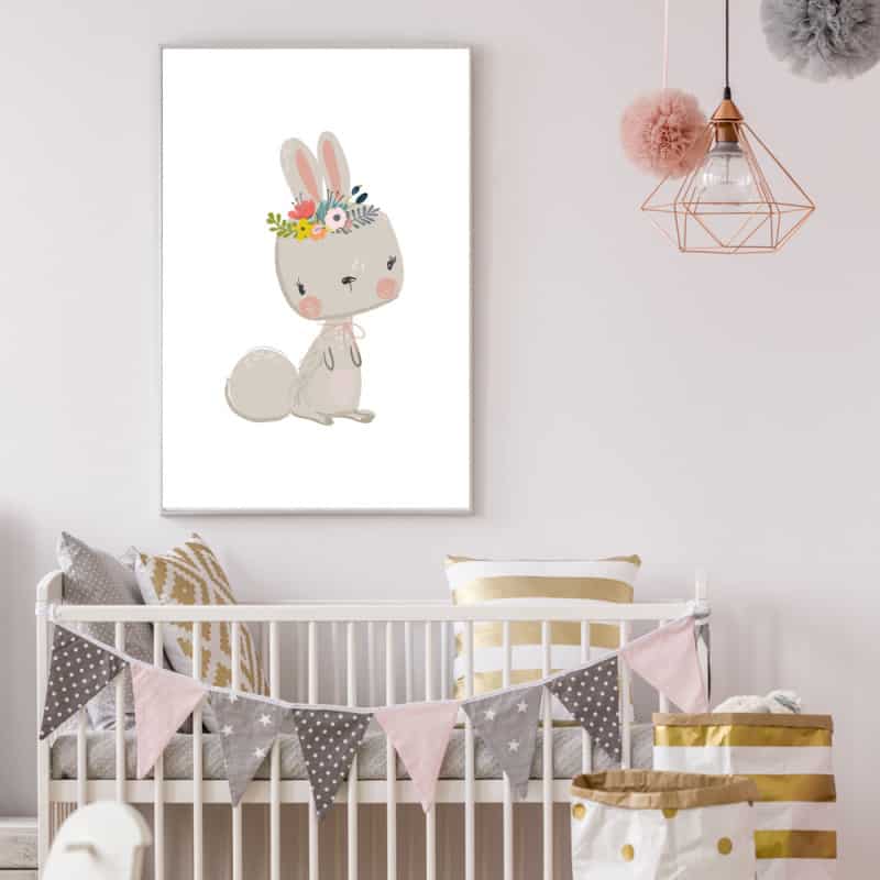 Affiche lapin, idée déco chambre bébé et enfant – serie-golo