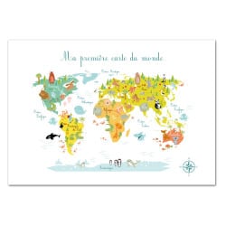 Poster carte du monde 70x100 cm bismark 328694